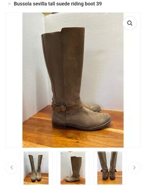 bussola tall suede riding boots in brown